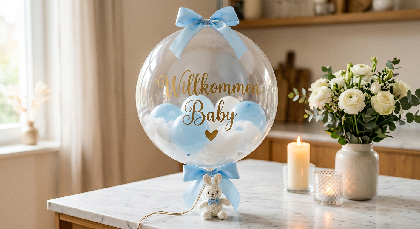 Baby-Ballon „Willkommen"