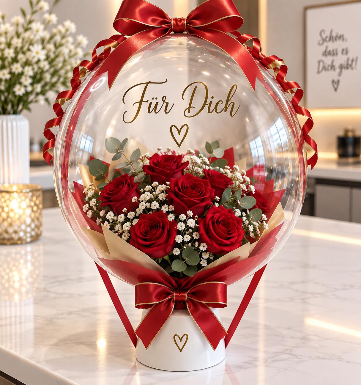 Rosen-Ballon mit Aufschrift Für Dich